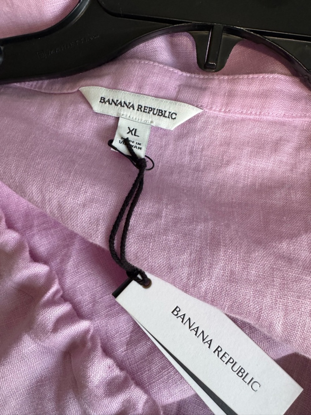 Banana Republic Linen Crop Top in Light Pink - Women's Short Sleeve Blouse  XL - Picture 5 of 6